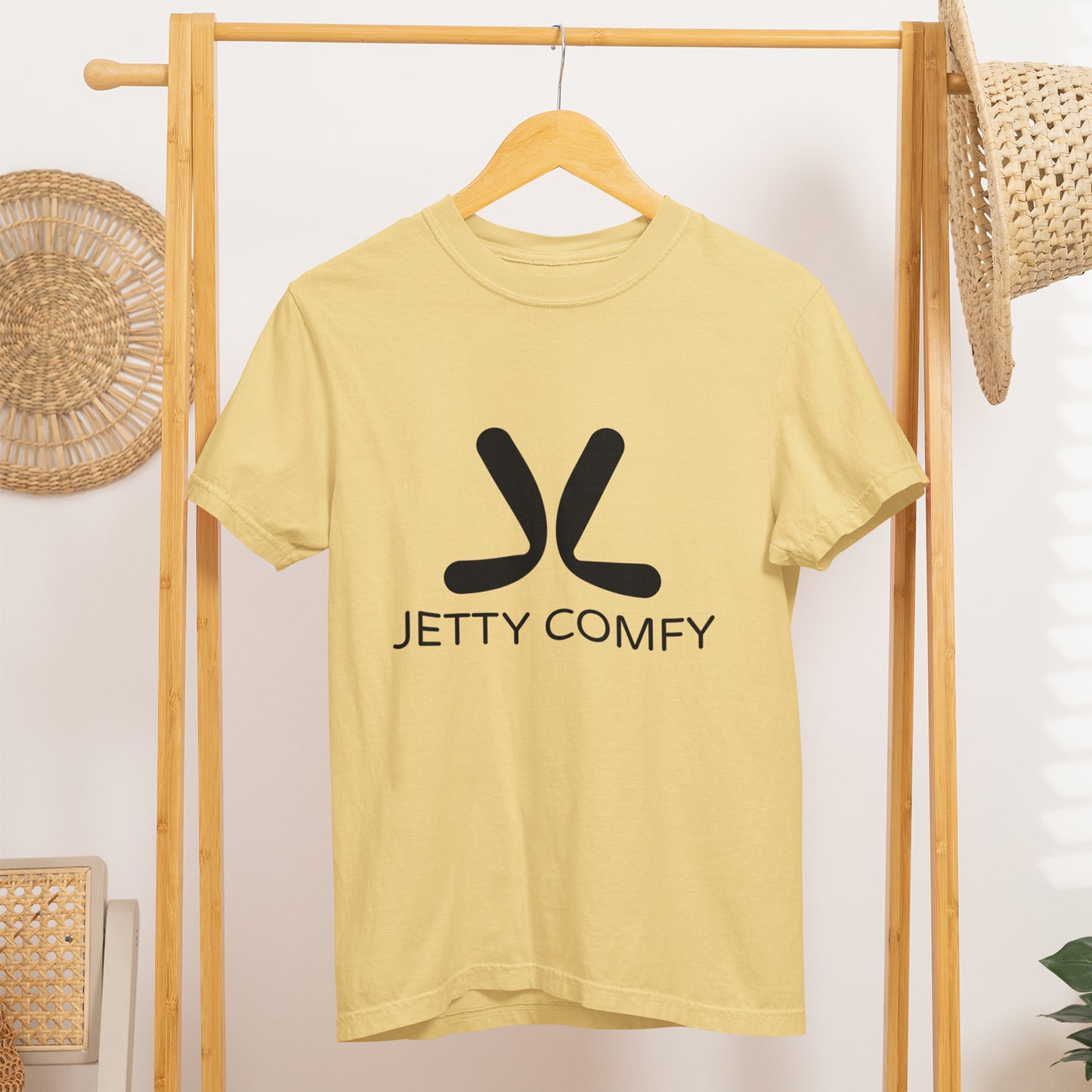Jetty Comfy™ Classic Logo T-Shirt – Black, Garment-Dyed & Built to Last