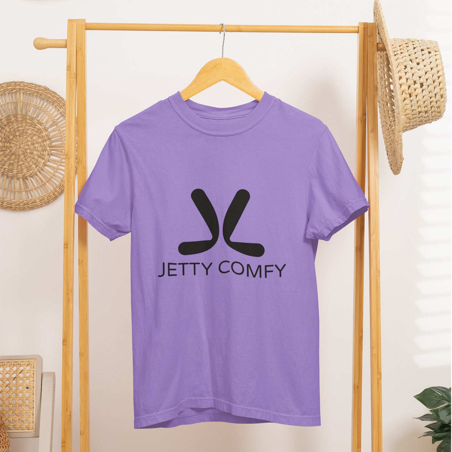 Jetty Comfy™ Classic Logo T-Shirt – Black, Garment-Dyed & Built to Last