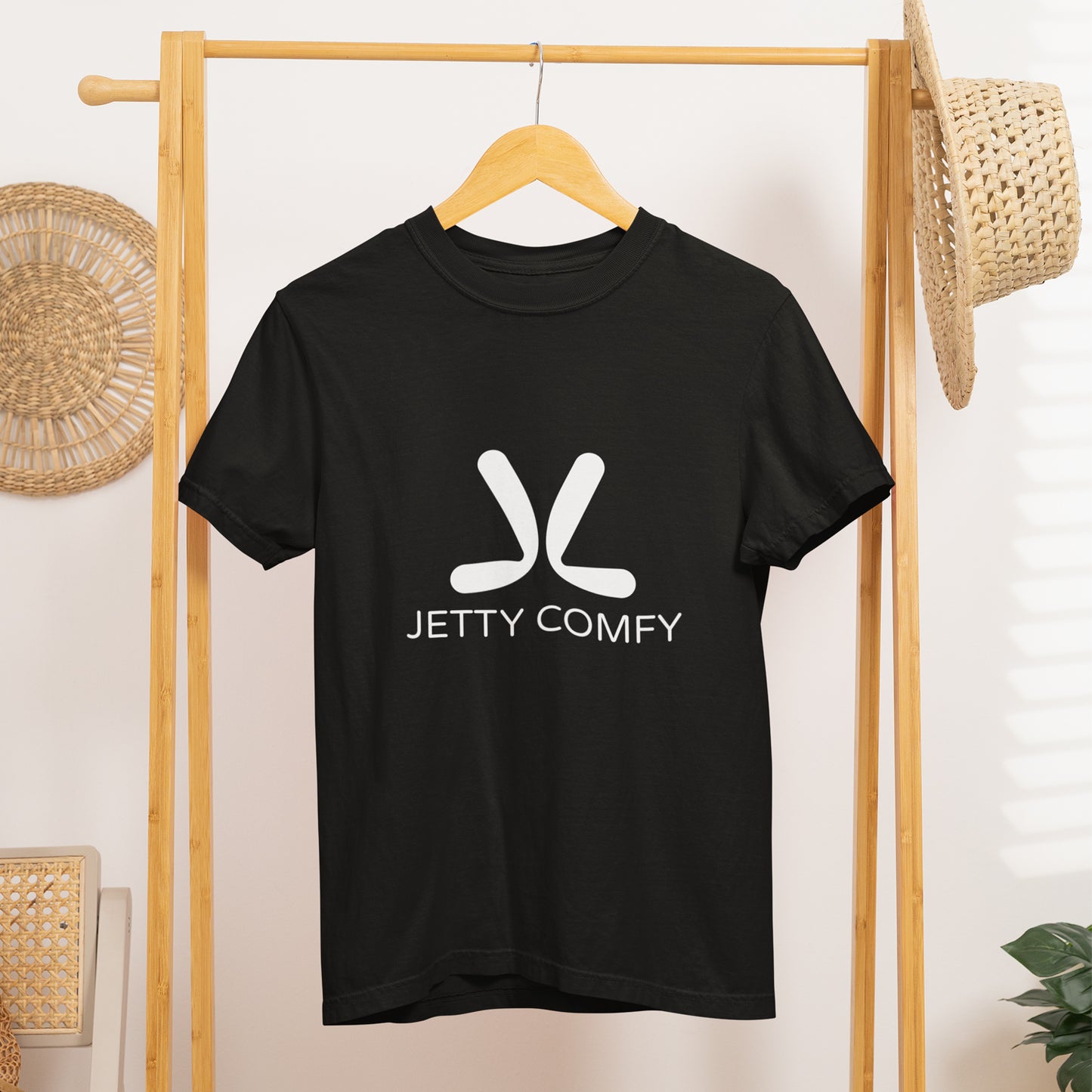Jetty Comfy™ Classic Logo T-Shirt – Black, Garment-Dyed & Built to Last