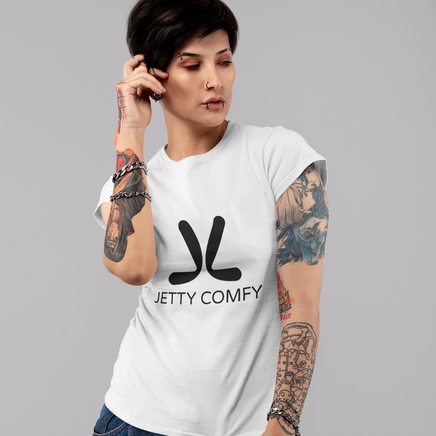 Jetty Comfy™ Classic Logo T-Shirt – Black, Garment-Dyed & Built to Last