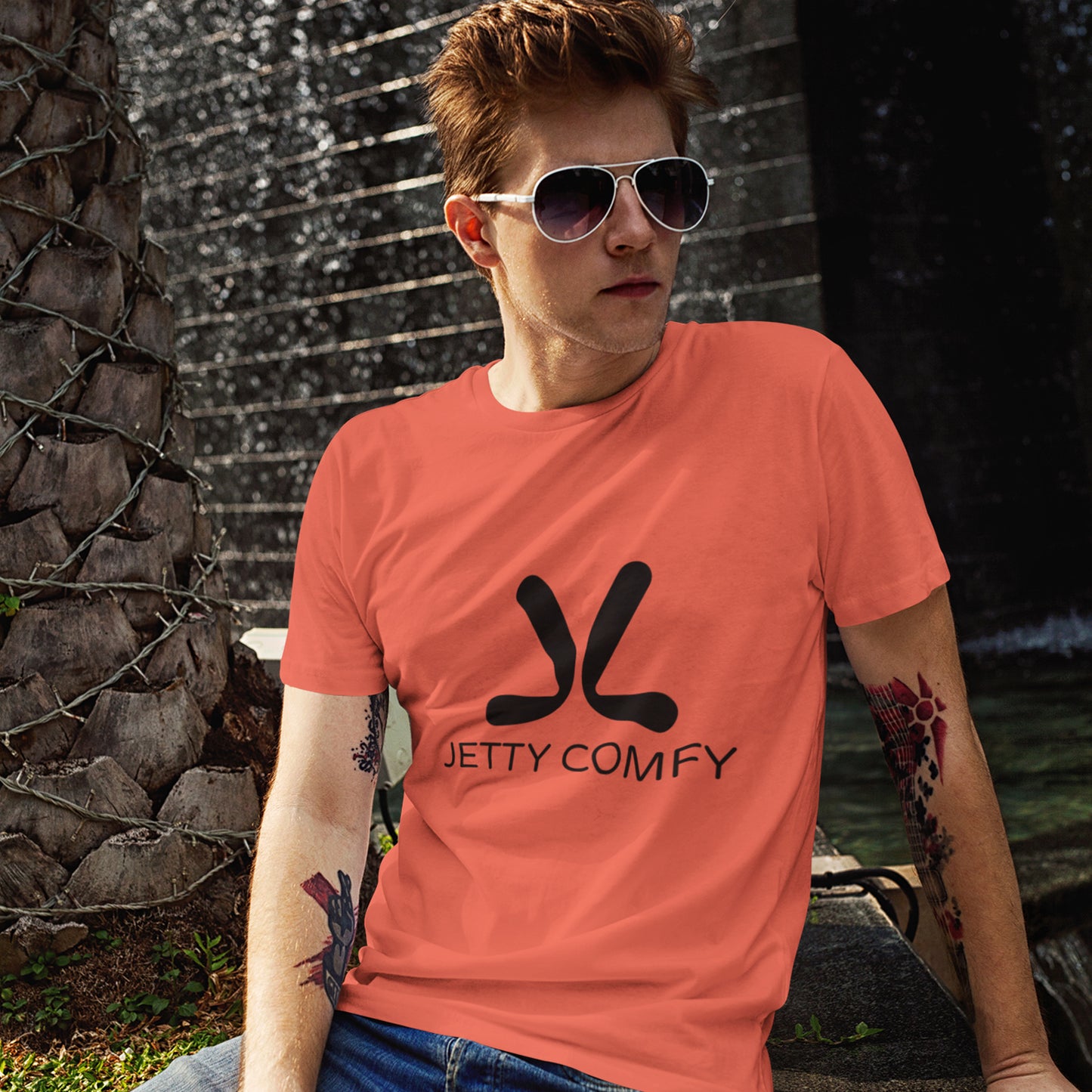 Jetty Comfy™ Classic Logo T-Shirt – Black, Garment-Dyed & Built to Last