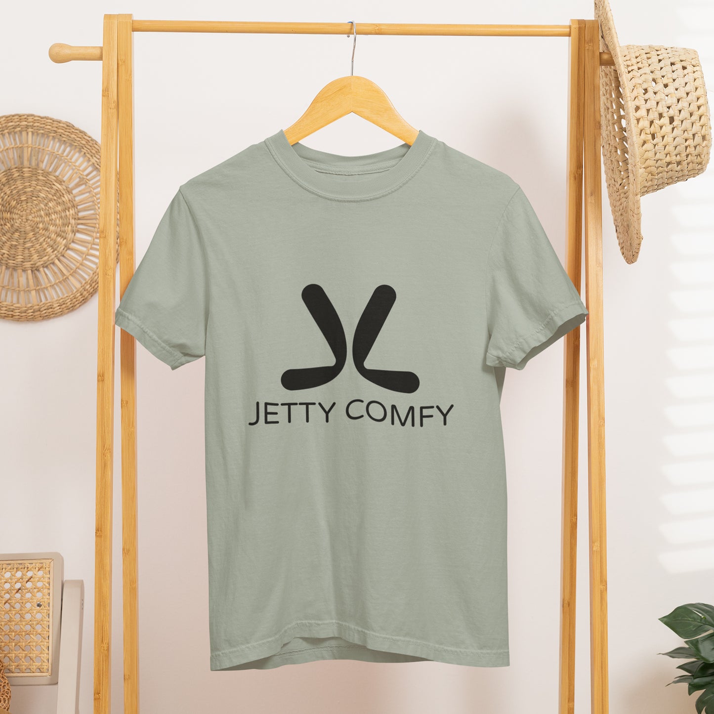 Jetty Comfy™ Classic Logo T-Shirt – Black, Garment-Dyed & Built to Last