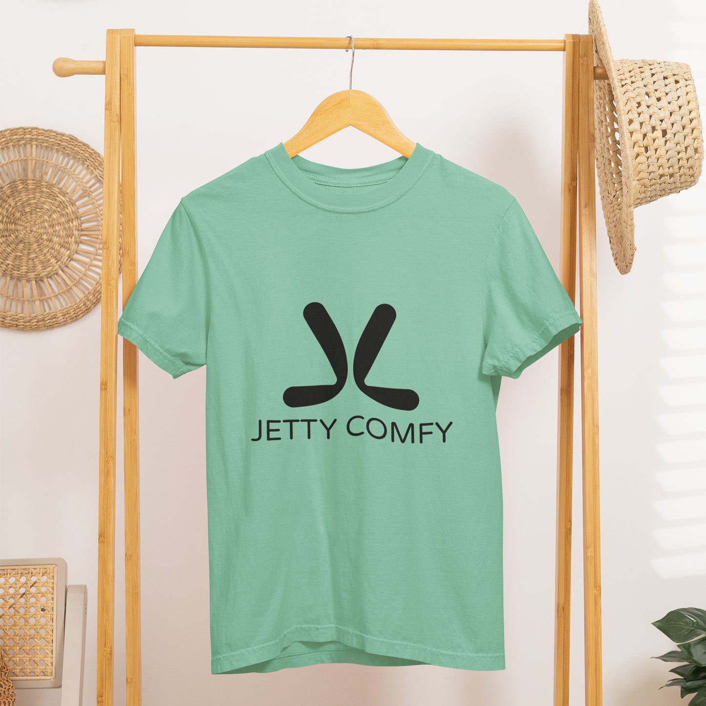 Jetty Comfy™ Classic Logo T-Shirt – Black, Garment-Dyed & Built to Last