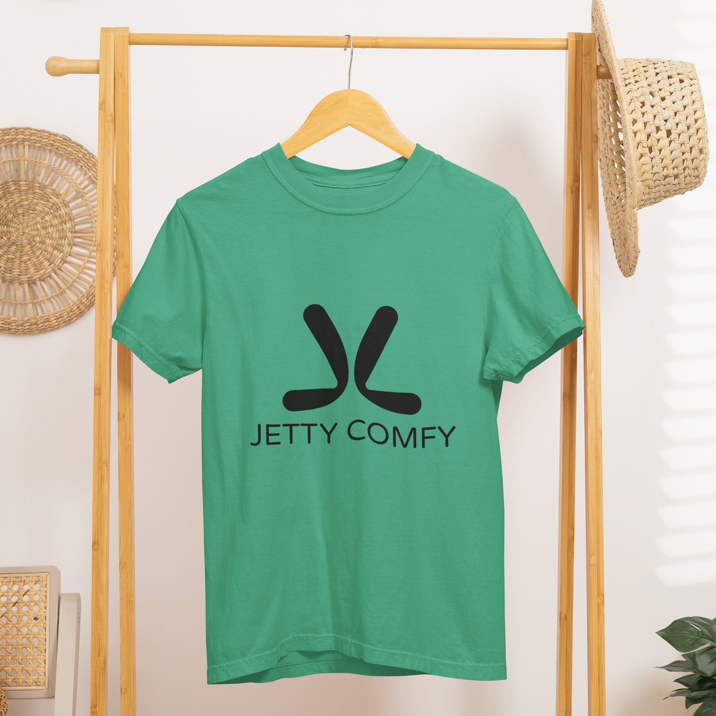 Jetty Comfy™ Classic Logo T-Shirt – Black, Garment-Dyed & Built to Last