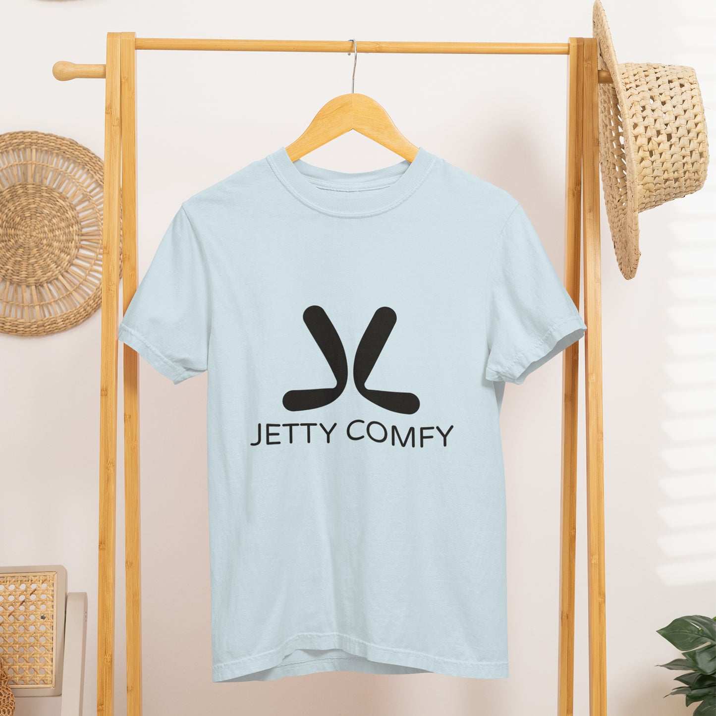 Jetty Comfy™ Classic Logo T-Shirt – Black, Garment-Dyed & Built to Last