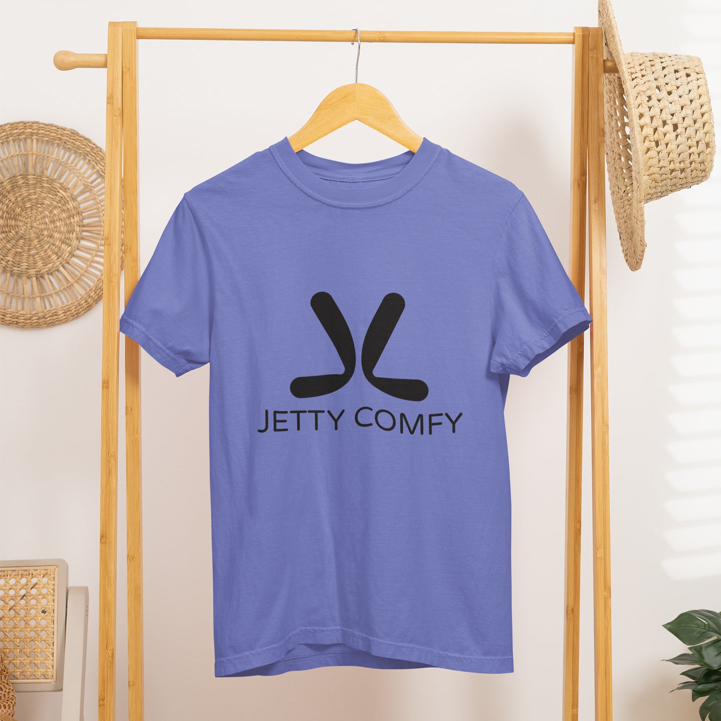 Jetty Comfy™ Classic Logo T-Shirt – Black, Garment-Dyed & Built to Last