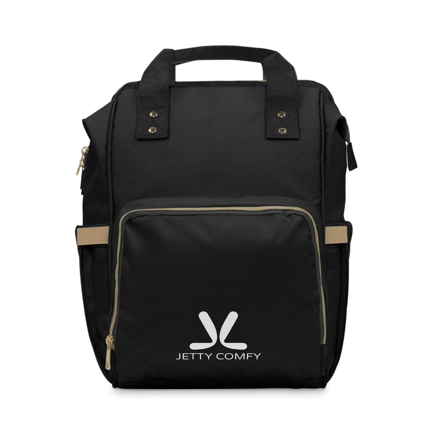 Jetty Comfy™ Signature Logo Black Backpack – Sleek, Spacious & All-Day Comfort