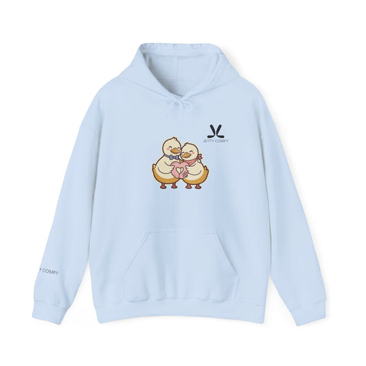Cute Duck Couple Hoodie — Cute Ducks Holding Heart Pullover