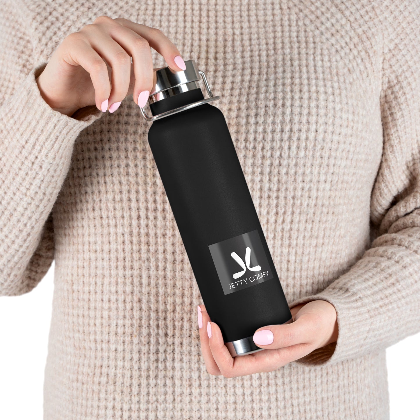 Jetty Comfy™ Copper-Insulated Water Bottle – White, Spill-Resistant & Travel-Ready