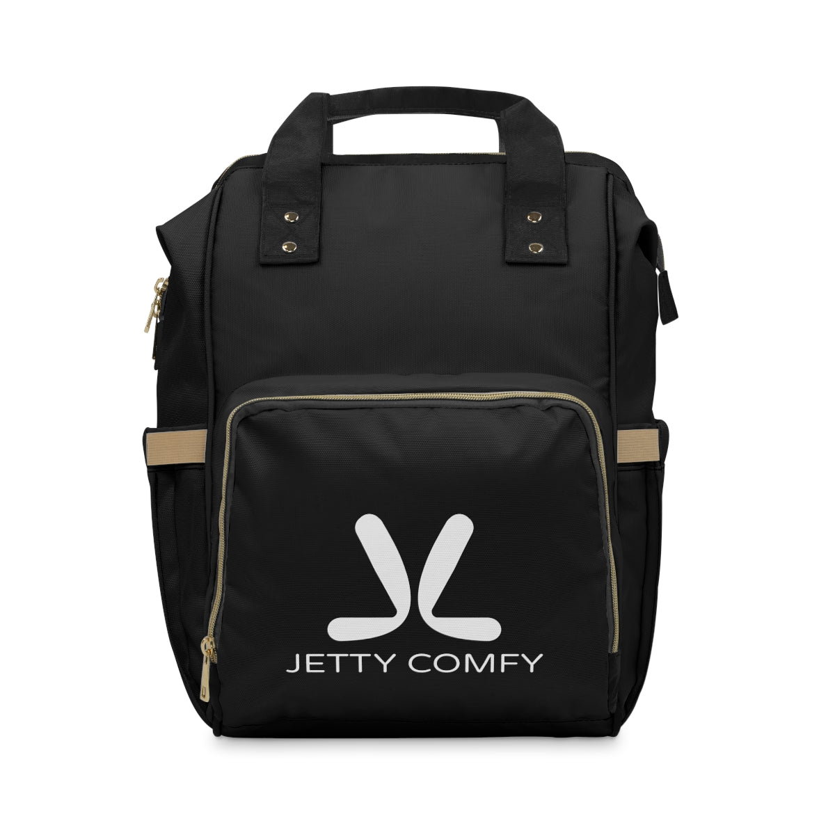 Jetty Comfy™ Signature Logo Black Backpack – Sleek, Spacious & All-Day Comfort