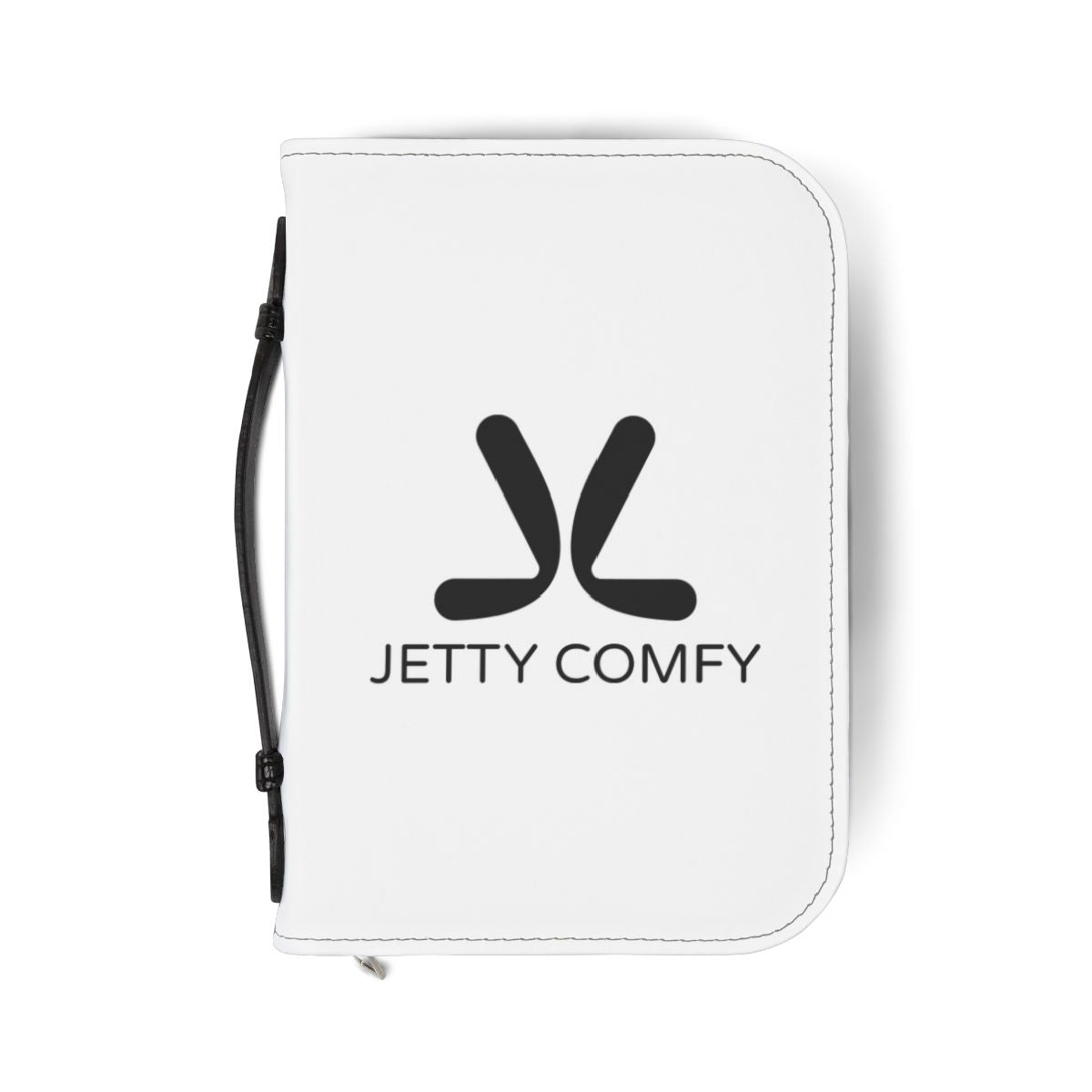 Jetty Comfy™ PU Leather Zippered Book Cover – White, Stylish & Travel-Friendly