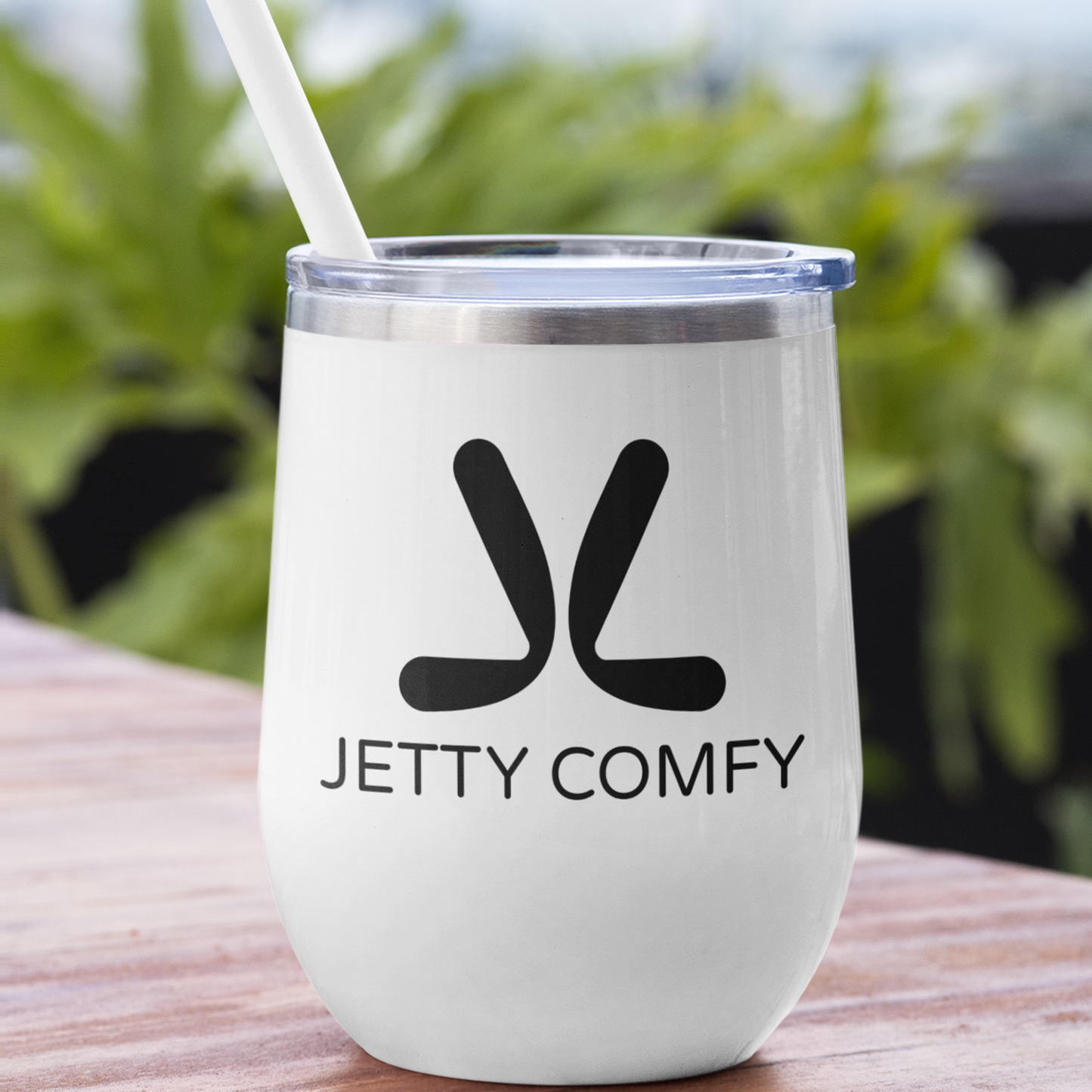 Jetty Comfy™ 12oz Insulated Wine Tumbler – Stainless Steel, Matte White & Sip-Ready