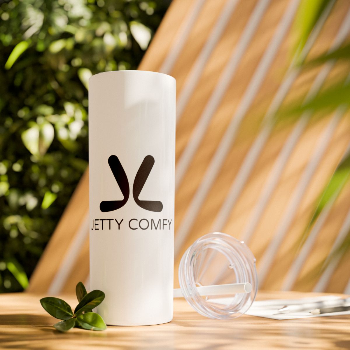 Jetty Comfy™ Signature Logo Tumbler – Sleek, Insulated & BPA-Free (Glossy White)