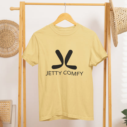 Jetty Comfy™ Classic Logo T-Shirt – Black, Garment-Dyed & Built to Last