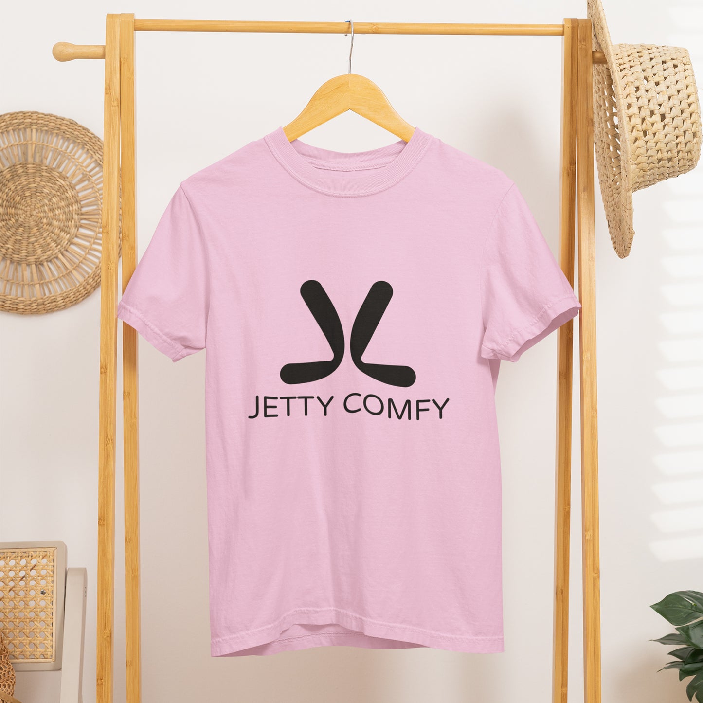 Jetty Comfy™ Classic Logo T-Shirt – Black, Garment-Dyed & Built to Last