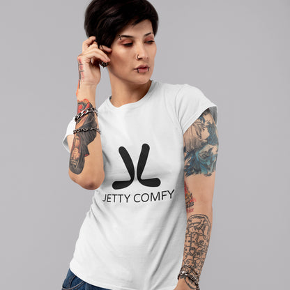 Jetty Comfy™ Classic Logo T-Shirt – Black, Garment-Dyed & Built to Last