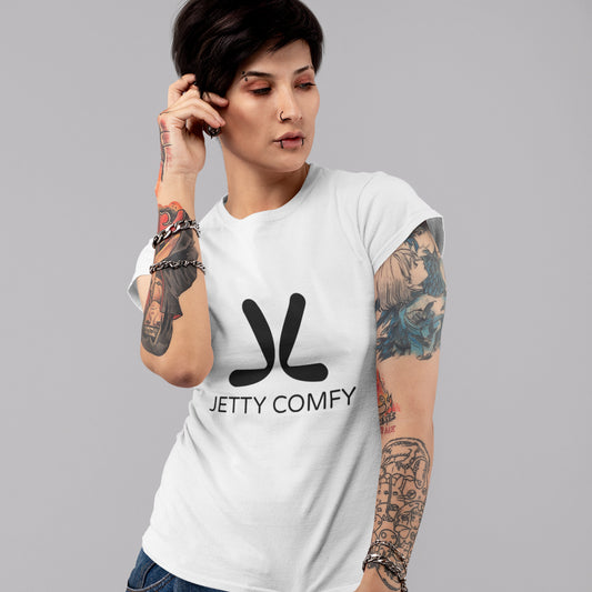 Jetty Comfy™ Classic Logo T-Shirt – Black, Garment-Dyed & Built to Last