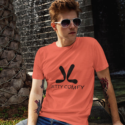 Jetty Comfy™ Classic Logo T-Shirt – Black, Garment-Dyed & Built to Last