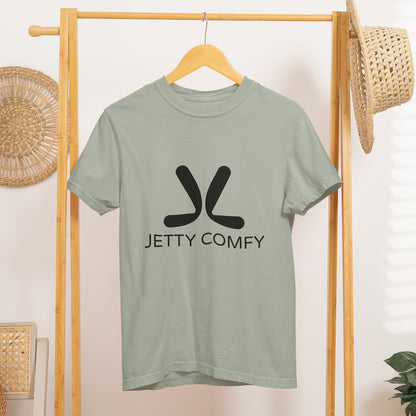 Jetty Comfy™ Classic Logo T-Shirt – Black, Garment-Dyed & Built to Last