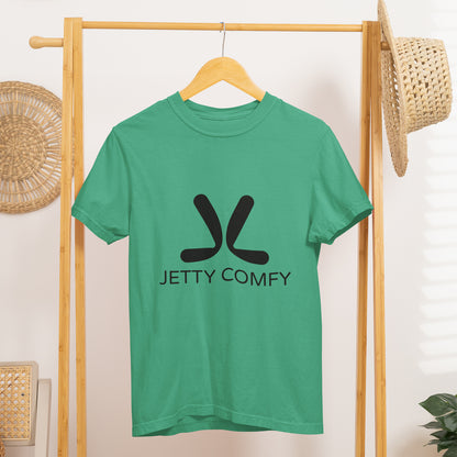 Jetty Comfy™ Classic Logo T-Shirt – Black, Garment-Dyed & Built to Last