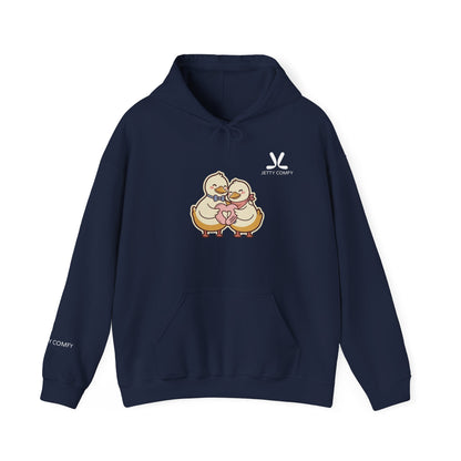 Cute Duck Couple Hoodie — Cute Ducks Holding Heart Pullover