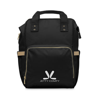 Jetty Comfy™ Signature Logo Black Backpack – Sleek, Spacious & All-Day Comfort