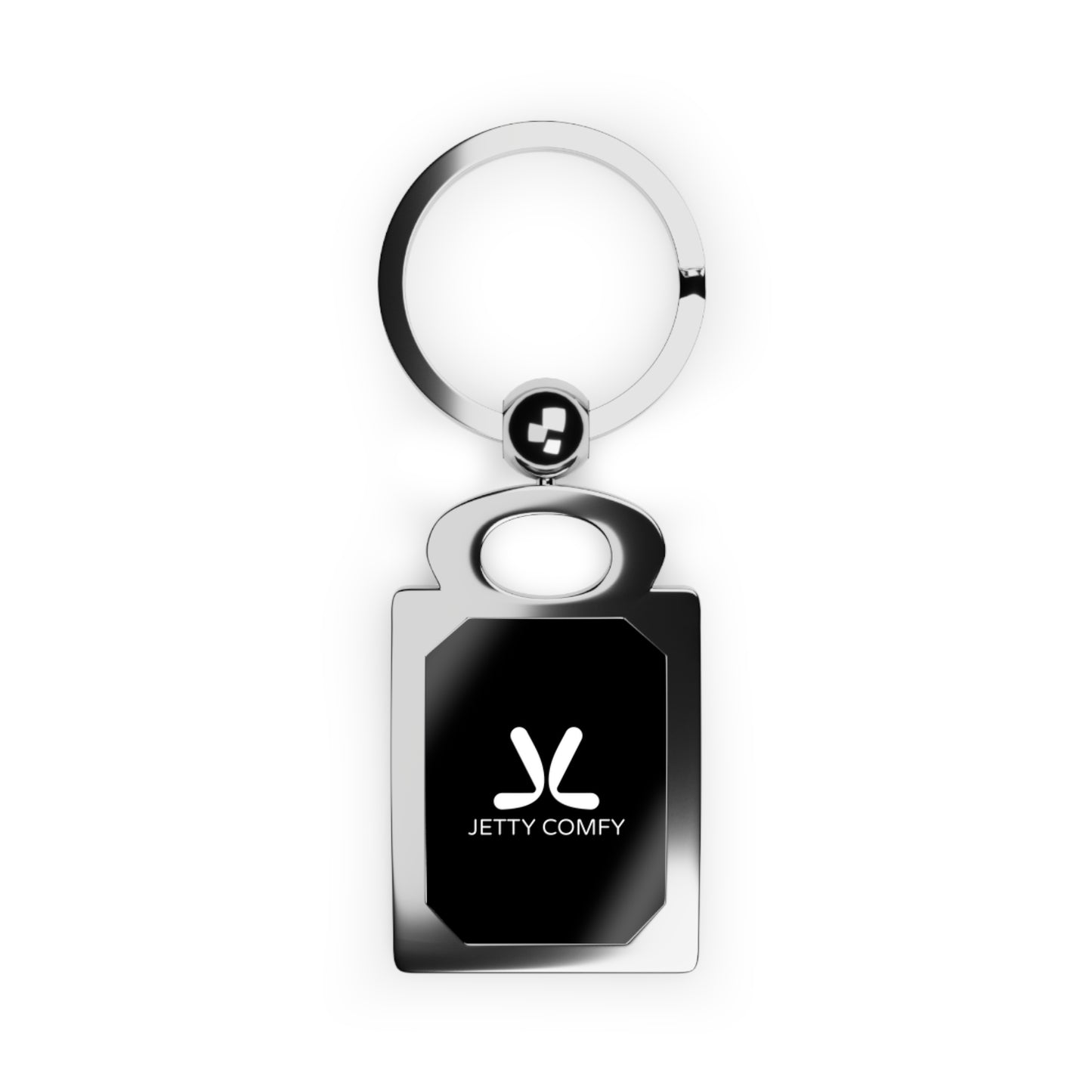 Jetty Comfy™ Rectangular Metal Keychain – Glossy, Durable & Branded Style