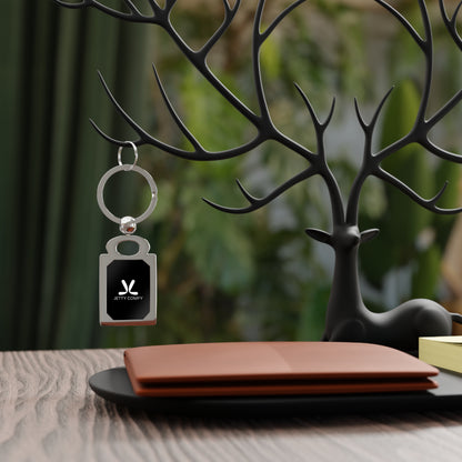 Jetty Comfy™ Rectangular Metal Keychain – Glossy, Durable & Branded Style