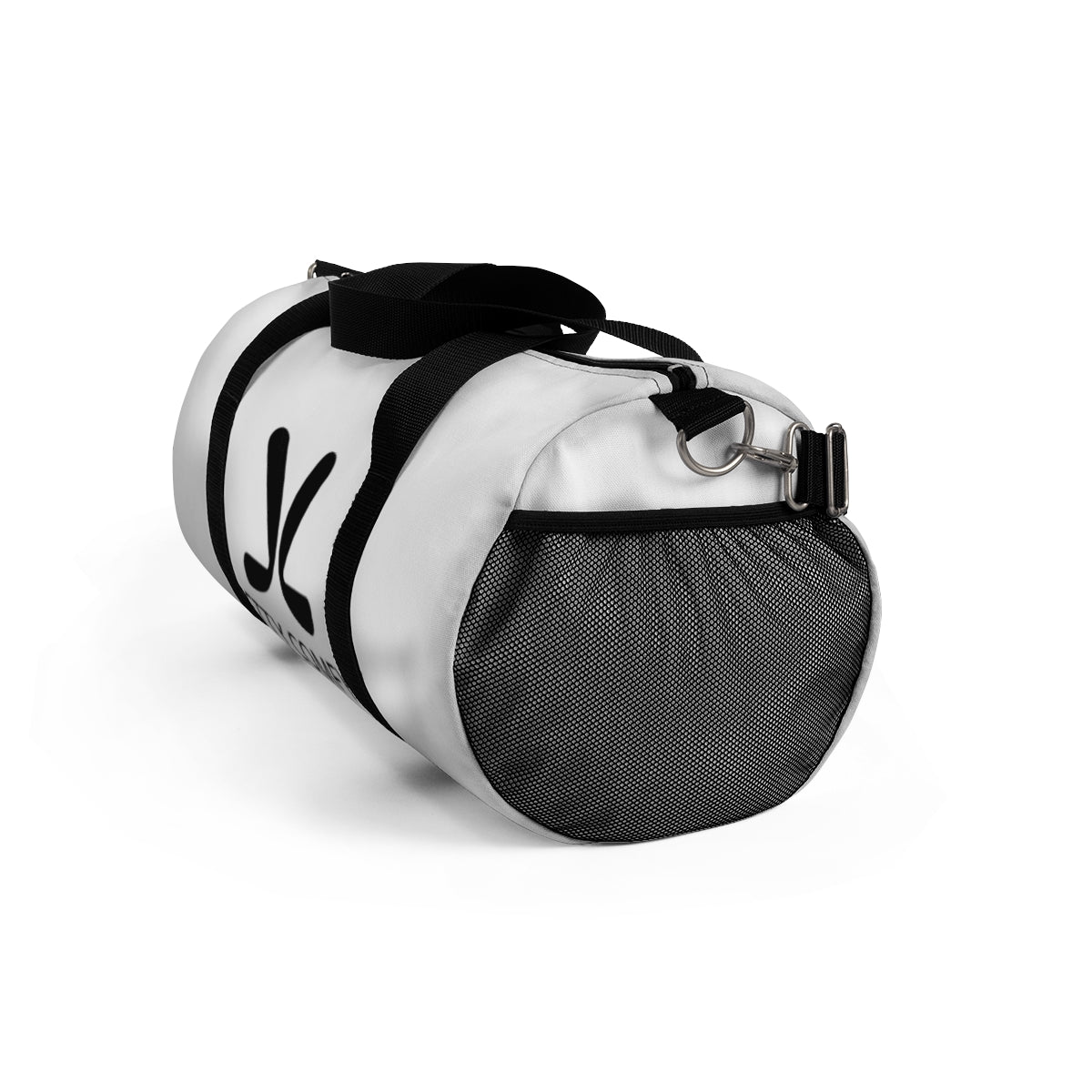Jetty Comfy™ Signature Logo White Duffel Bag – Durable, Minimalist & Travel-Ready