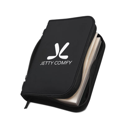 Jetty Comfy™ PU Leather Zippered Book Cover – Black, Sleek & Protective