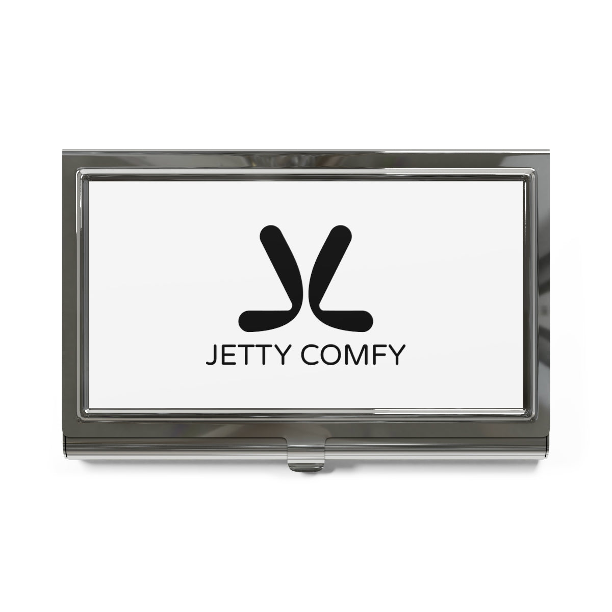 Jetty Comfy™ Glossy Metal White Business Card Holder – Sleek, Secure & Professional