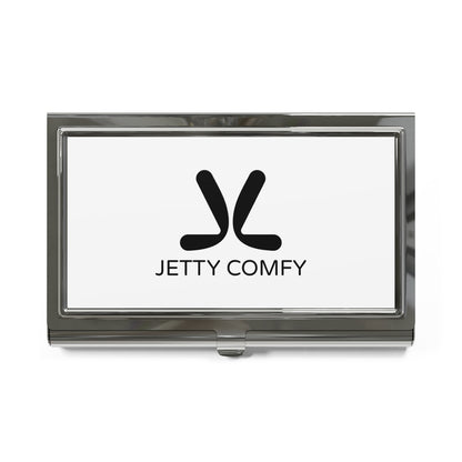 Jetty Comfy™ Glossy Metal White Business Card Holder – Sleek, Secure & Professional