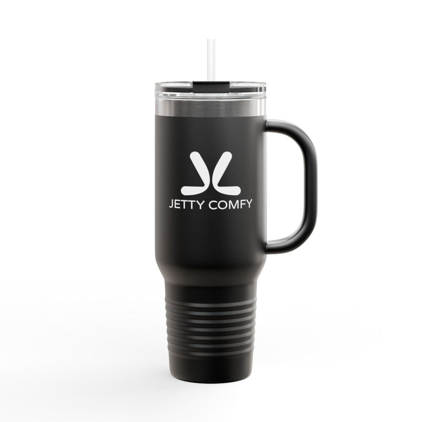 Jetty Comfy™ Signature Logo 40oz Black Tumbler – Insulated, BPA-Free & Handle-Ready