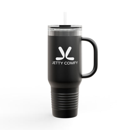 Jetty Comfy™ Signature Logo 40oz Black Tumbler – Insulated, BPA-Free & Handle-Ready