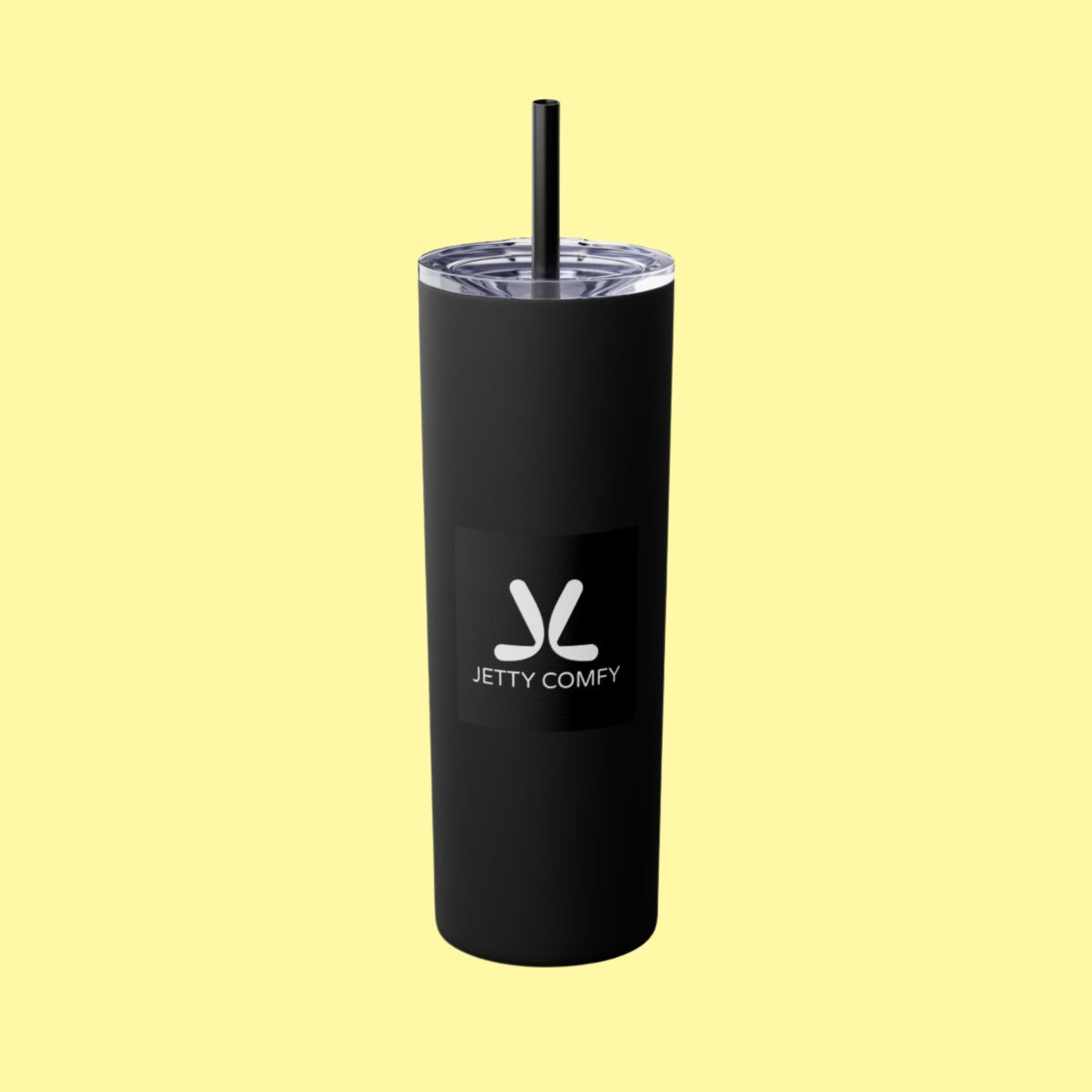 Jetty Comfy™ Signature Logo Tumbler – Sleek, Insulated & BPA-Free (Glossy White)