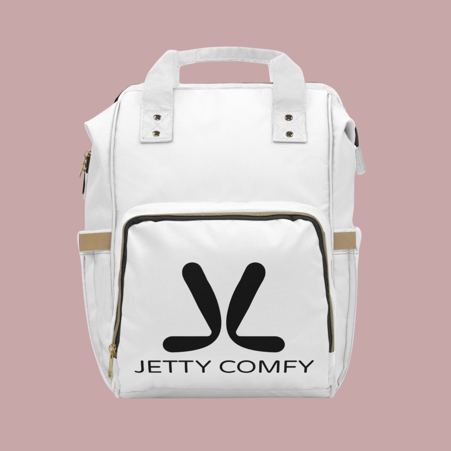 Jetty Comfy™ Signature Logo White Backpack – Tear-Resistant, Spacious & Everyday Ready