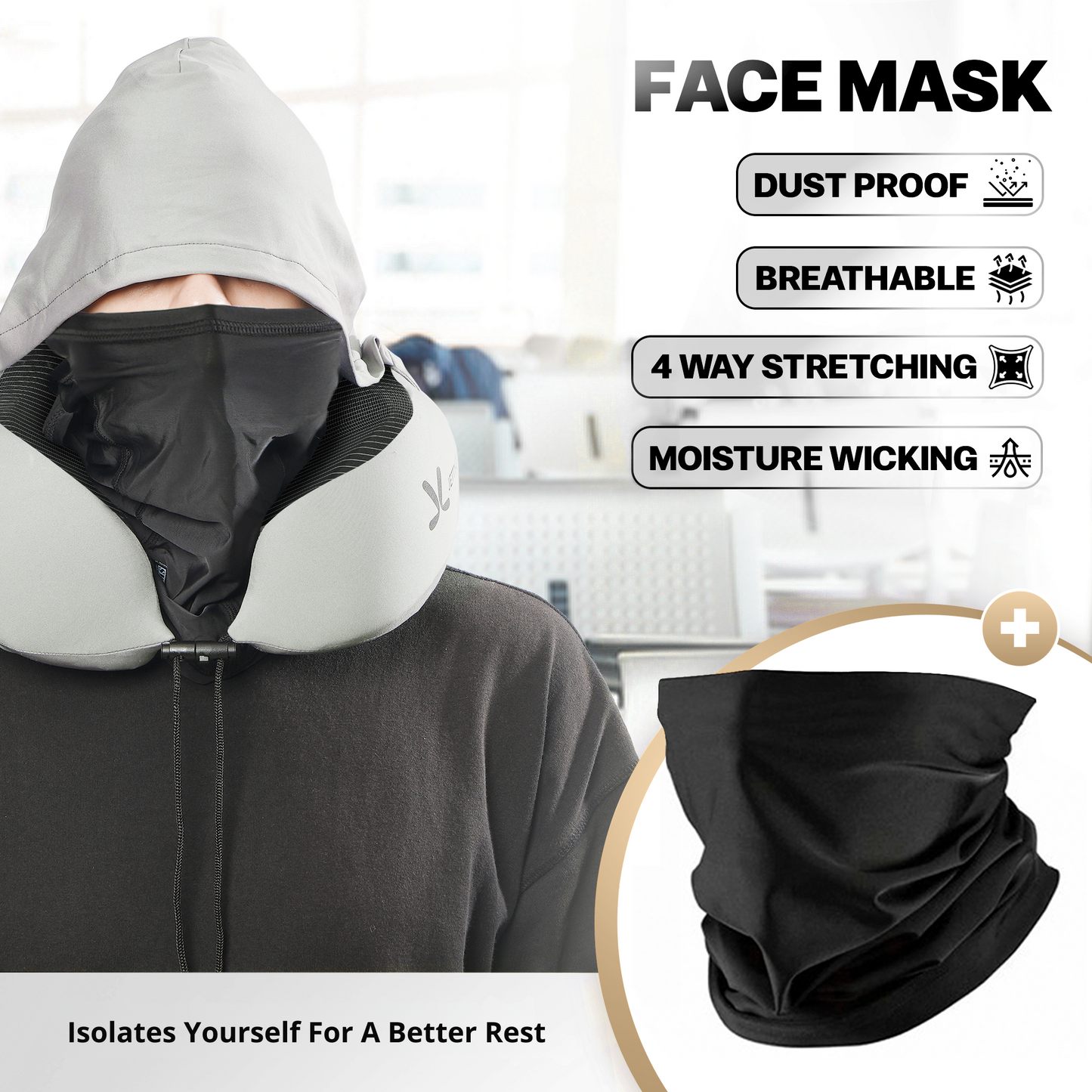 Kocoon Ultimate - Ergonomic Memory Foam Travel Neck Pillow