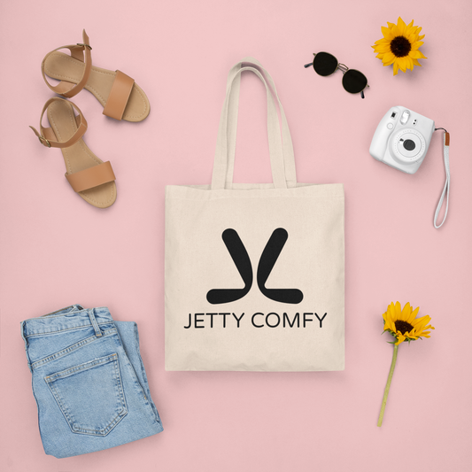 Jetty Comfy™ Cotton Canvas Tote Bag – Minimal Logo Edition