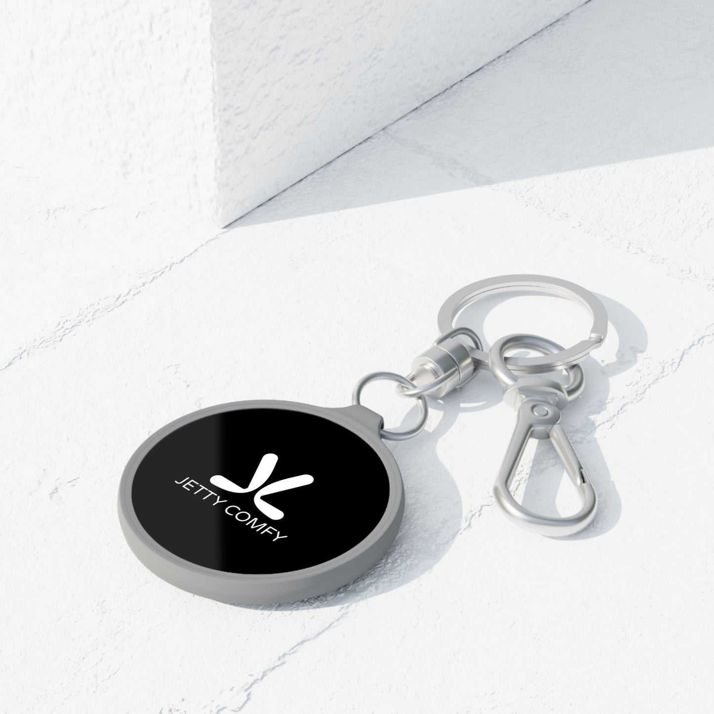 Jetty Comfy™ Acrylic Logo Keychain – Compact, Sleek & Pocket-Friendly