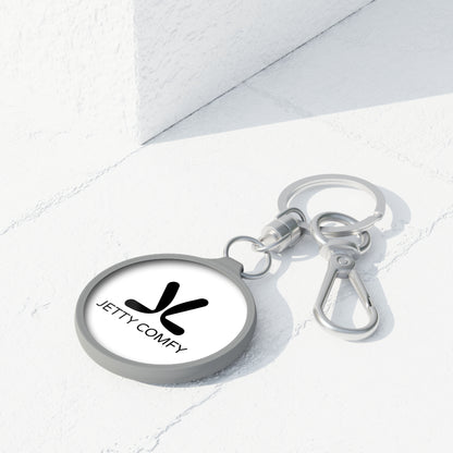 Jetty Comfy™ Acrylic Logo White Keychain – Compact, Sleek & Pocket-Friendly