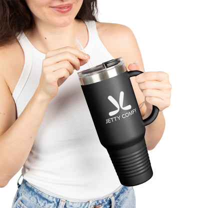 Jetty Comfy™ Signature Logo 40oz Black Tumbler – Insulated, BPA-Free & Handle-Ready