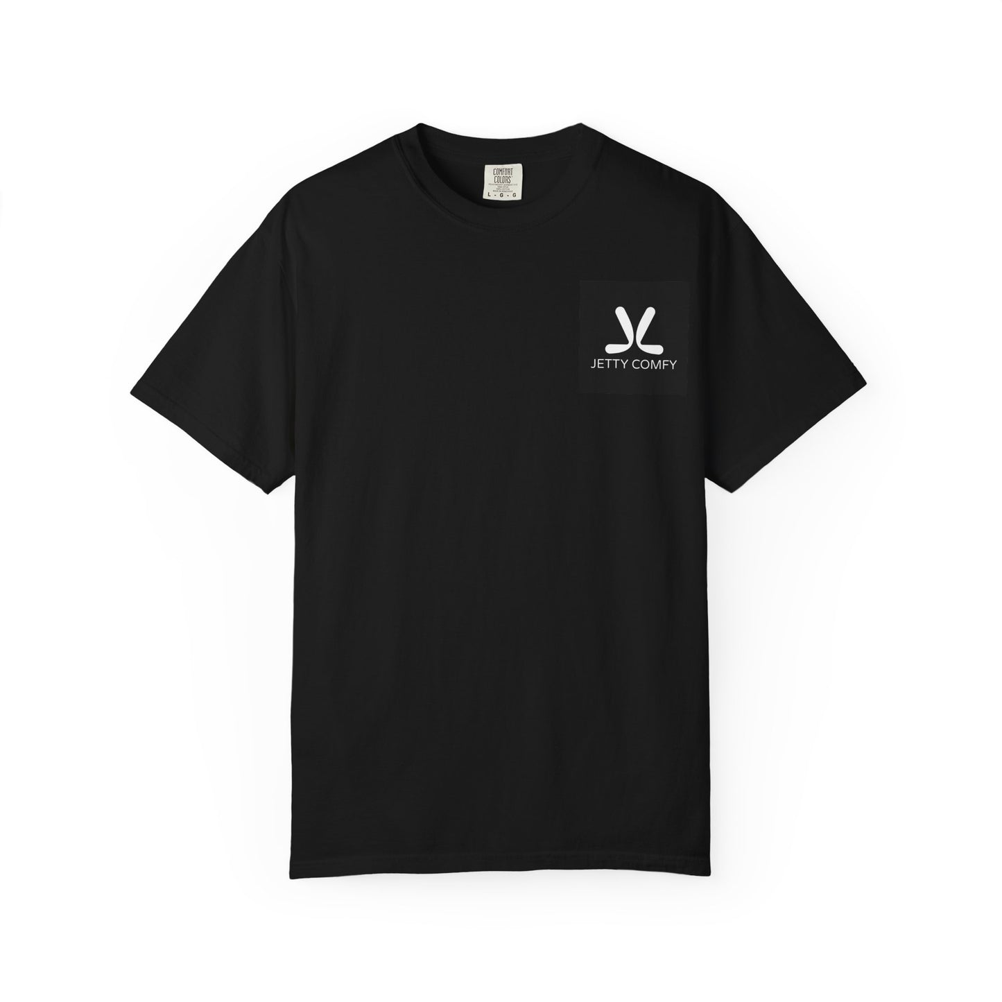 Jetty Comfy™ Classic Logo T-Shirt – Black, Garment-Dyed & Built to Last