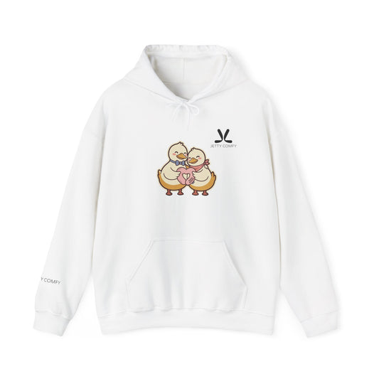 Cute Duck Couple Hoodie — Cute Ducks Holding Heart Pullover