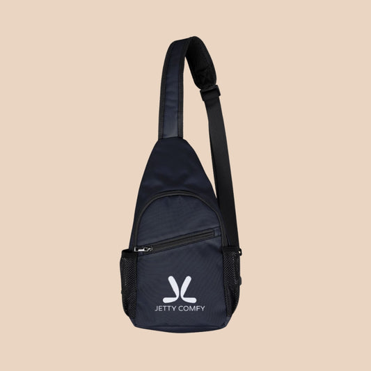 Jetty Comfy™ Signature Logo White Sling Bag – Minimalist, Weather-Ready & Lightweight