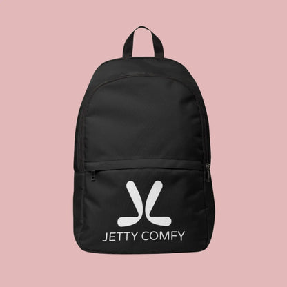 Jetty Comfy™ Signature Logo Black Backpack – Lightweight, Waterproof & Built for Daily Life