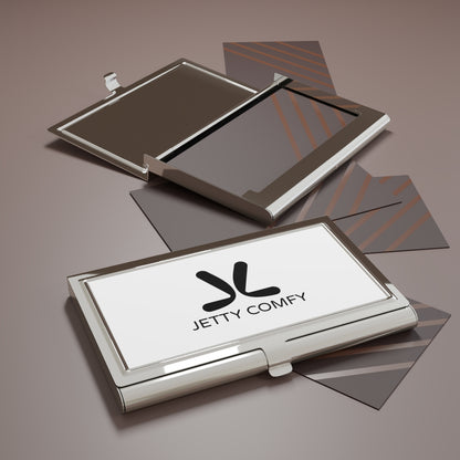 Jetty Comfy™ Glossy Metal White Business Card Holder – Sleek, Secure & Professional